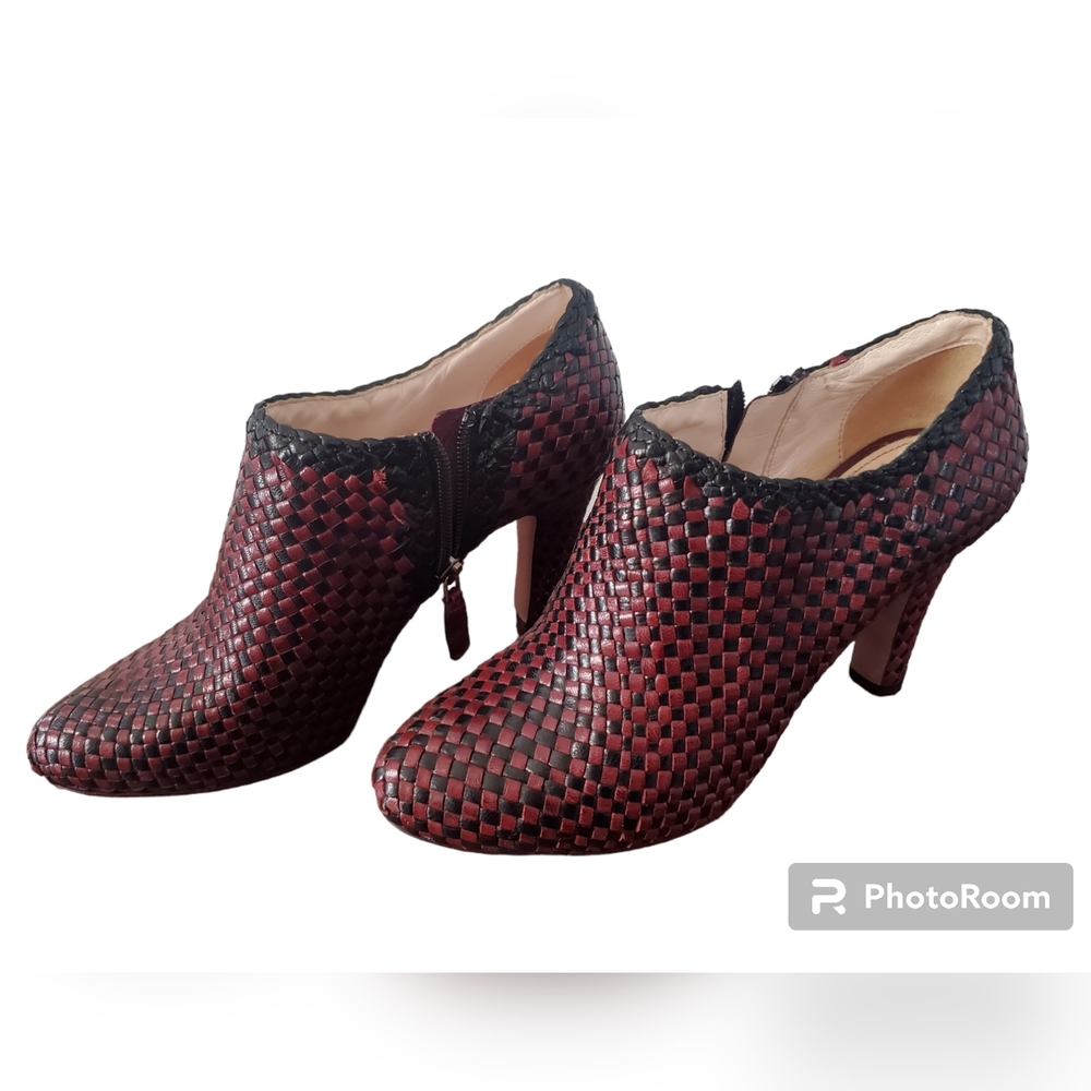 Prada Hand Woven Leather Booties